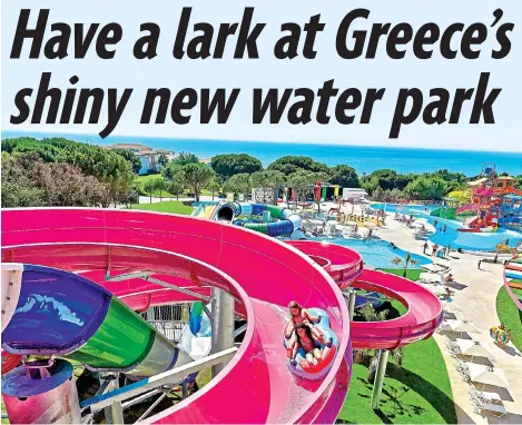  ??  ?? Here we go! One of the spectacula­r slides at the Riviera Olympia Mega Resort. Inset: Jet-skiing is on offer, too