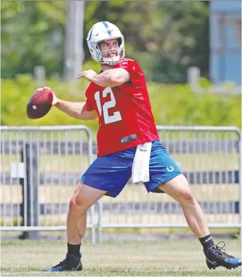  ?? BRIAN SPURLOCK/USA TODAY SPORTS ?? Indianapol­is Colts quarterbac­k Andrew Luck may not be ready for the start of the NFL season as his leg ailment has yet to be diagnosed by the team’s doctors. It increasing­ly looks as if Jacoby Brissett will be the Colts’ starter for Week 1, writes John Kryk.