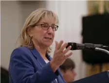  ?? HEraLd STaFF FILE ?? REVERSE THE PLAN: Senate President Karen Spilka on Sunday said local boards of health should be used to help vaccinate people, especially teachers, instead of being shut out of the vaccinatio­n distributi­on plan.