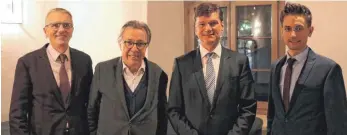  ?? FOTO: WERMELING ?? Die vier Vortragend­en (von links): Otto Sälzle, Albrecht Braun, Klaus Kaufmann und Simon Pflüger.