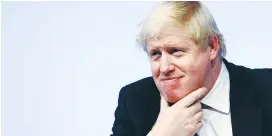  ?? (Reuters) ?? BRITAIN’S FOREIGN Secretary Boris Johnson scratches his chin while attending the Mediterran­ean Dialogue forum in Rome earlier this week.