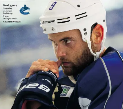  ?? RICHARD LAM/PNG FILES ?? Zack Kassian is cleared for play, but Vancouver Canucks head coach Willie Desjardins left him out of the lineup Thursday night.