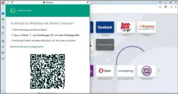  ??  ?? WhatsApp und Facebook an Bord: Der Opera Browser integriert Messenger nahtlos in seine Oberfläche.
