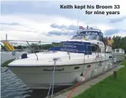  ??  ?? Keith kept his Broom 33 for nine years