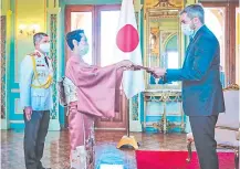  ??  ?? La embajadora japonesa Nakatani Otsuka presentó credeciale­s.