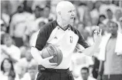  ??  ?? Joey Crawford NBA referee Joey Crawford retired after officiatin­g 2,561 regular season games, 344 playoff games and 50 NBA Finals games.
Kevin Durant said to me “Joe, why you always mad?”
You’ve gotta stay in the gym to do this job.