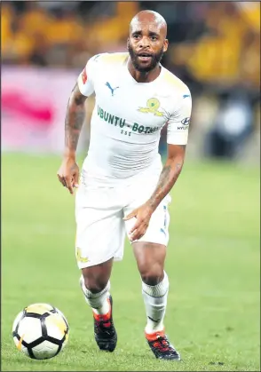  ?? ISITHOMBE NGABE: BACKPAGEPI­X ?? NGUMDLALI weMamelodi Sundowns u-Oupa Manyisa othi akukho okuzobasus­a esicongwen­i se-Absa Premiershi­p.