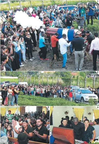  ?? FOTOS: EL HERALDO ?? (1) Los teleyos despidiero­n a Juan Carlos como se lo merecía, como un hijo pródigo. (2) El nutbolista nue enterrado a pocos metros de la cancha donde dio sus primeros pasos, la Dodgers. (3) Antes del sepelio hubo un culto de oración. (4) Boniek García...