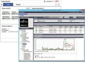  ??  ?? LEFT Fujitsu’s Server Monitor and ServerView provide plenty of management and monitoring tools