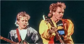  ?? GETTY, ERIC RYAN ANDERSON ?? Sting’s Syncronici­ty tour from 1984, above, and his now more familiar solo look, right.