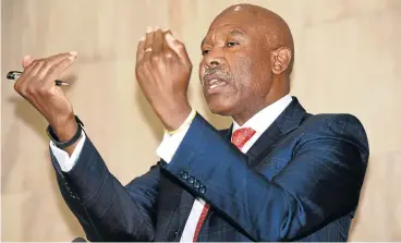  ?? /Freddy Mavunda ?? Reality check: Reserve Bank governor Lesetja Kganyago, at the Bank’s Pretoria head office on Thursday, said a credit rating downgrade would depend on the government’s response to the deteriorat­ing fiscal position and commitment to growth policies.