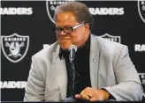  ?? Marcio Jose Sanchez / Associated Press ?? Raiders general manager Reggie McKenzie most likely will go for defense with the No. 10 pick — if he doesn’t trade down.