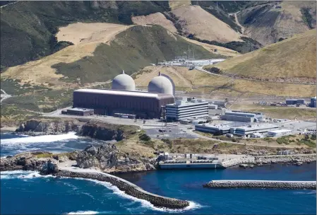  ?? JOE JOHNSTON — THE TRIBUNE VIA AP ?? An aerial photo of the Diablo Canyon Nuclear Power Plant, south of Los Osos, in Avila Beach is seen on June 20, 2010.