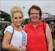  ??  ?? Nadine Philpott and Mary Lane from Ballynoe did not let the threat of bad weather dampen their enthusiasm.