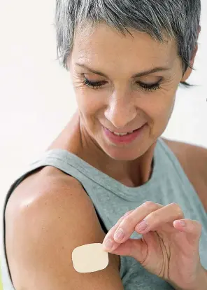  ?? Pictures: GETTY ?? STICK WITH IT: Many women prefer to take HRT via a patch rather than a pill