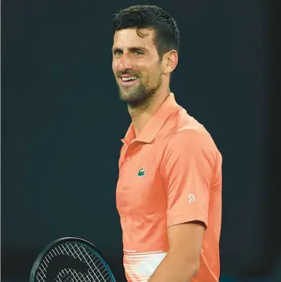  ?? GRAHAM DENHOLM/GETTY ?? Novak Djokovic returns to the
Australian Open after being unable to compete last year because he was not vaccinated against COVID-19.