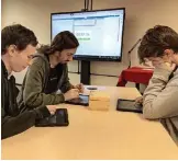  ?? ?? ●●Sixth formers from Haslingden High School visit Bletchley Park, left, and code cracking, above, from left Thomas Brien and Aidan Tams