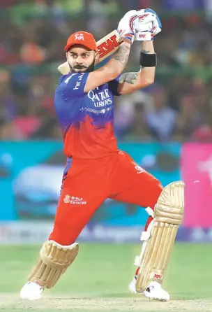  ?? Sportzpics ?? Virat Kohli’s overall IPL Powerplay strike rate stands at 120.05.