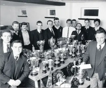  ??  ?? Leek Tug of War with their trophy haul.