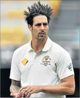  ?? Picture: AFP ?? SPEED MERCHANT: Australia paceman Mitchell Johnson prepares to bowl during the fifth and final day of their first test match against New Zealand in Brisbane yesterday. Australia won by 208 runs
