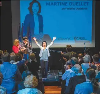  ?? VALÉRIAN MAZATAUD LE DEVOIR ?? Lors d’un discours d’une trentaine de minutes, Martine Ouellet a notamment affirmé qu’il ne faut pas avoir peur de parler d’indépendan­ce dans l’espace public.