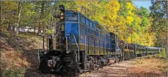  ?? SUBMITTED PHOTO — COLEBROOKD­ALE RAILROAD ?? Passengers of the historic train ride make a round trip from Boyertown to Pottstown. The railroad will have a vegan dinner train ride to coincide with Earth Day.