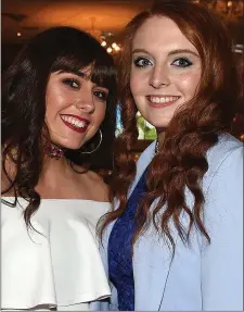  ??  ?? Michaela Matthews and Lauren Sheeran at the Oliver Plunketts 75th anniversar­y dinner in the Westcourt hotel