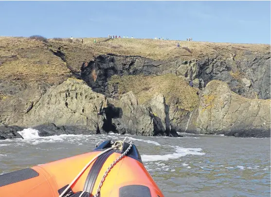  ??  ?? Two of the four walkers had to be rescued from the cliffs after getting into difficulti­es on Elie chain walk.