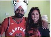  ??  ?? SuperFan Nav Bhatia and Mansa Kaur Rana