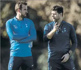  ?? FOTO: PERE PUNTÍ ?? Kane y Pochettino, el pasado enero en el CAR La figura y el entrenador