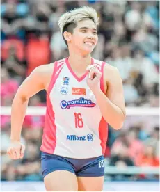  ?? PHOTOGRAPH COURTESY OF PVL ?? TOTS Carlos vows to remain focused despite posting 38 points in Creamline’s five-set win over Cignal in the PVL All-Filipino Conference.