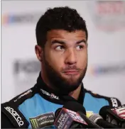  ?? AP PHOTO BY JOHN RAOUX ?? Darrell Wallace Jr. takes a moment before answering a question during an interview Wednesday, Feb. 13, in Daytona Beach, Fla.