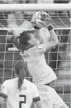  ??  ?? Named player of the match, Chile’s Christiane Endler makes a save Sunday. MICHAEL CHOW/USA TODAY SPORTS