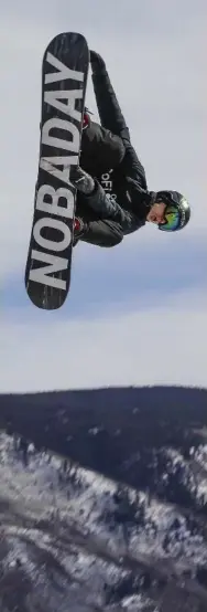  ?? CHRIS DILLMANN/THE ASSOCIATED PRESS ?? Canadian Olympian Max Parrot works on his hang time in Thursday’s qualifying for Friday’s big air snowboardi­ng showdown at the X Games in Colorado.