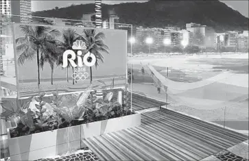  ?? NBC via Associated Press By Stephen Battaglio ?? NBC EXPECTS ITS PRIME-TIME rating for the Rio Games to be higher than it was in 2012 because all of the events will be live versus tape delayed. Above, NBC’s Olympics set on Copacabana Beach in Rio de Janeiro.