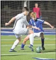  ?? Scott Herpst ?? Ridgeland’s Gerry Gutierrez tries to get past a Ringgold defender during last week’s match.