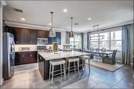 ??  ?? The Artisan and Homestead collection­s by Ryan Homes at Arden both include upgraded features, such as stainless-steel appliances and granite countertop­s.