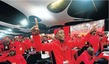  ?? Picture: Masi Losi/ Gallo mages/ Sunday Times ?? The SACP has been a force for good in its 99 years, though it has harboured illusions and made mistakes, says the writer. Here, delegates at the SACP’s 14th national congress in Boksburg in 2017 celebrate a decision that the party would contest future elections.