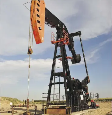  ?? CRESCENT POINT ENERGY ?? A Crescent Point pumpjack. Its oil hedges fall to 29 per cent at US$60 a barrel this year.