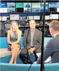  ?? Photo / Caolan Robertson ?? Lauren Southern and Stefan Molyneux in the Newshub Studios.