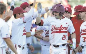  ?? Bob Drebin / ISI Photos ?? Outfielder Quinn Brodey (24) went 4-for-4 with two homers to lead Stanford to a romp over Sacramento State at Sunken Diamond.