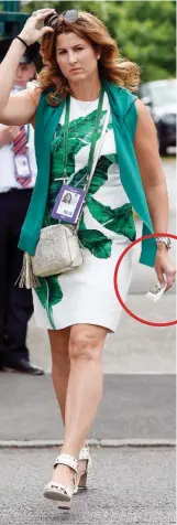  ??  ?? Favour: Mrs Federer arrives at SW19