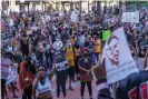  ?? Photograph: Kerem Yucel/AFP/ Getty Images ?? Protesters gather in a call for justice for George Floyd in Minneapoli­s, Minnesota, on 28 May.