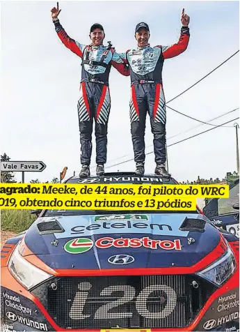  ?? ?? James Fulton (que foi co-piloto de Craig Breen) e Kris Meeke festejam no Algarve