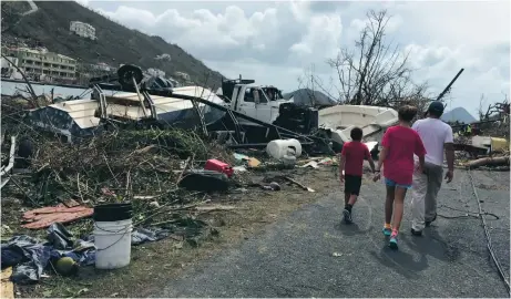  ?? FOTO: GABI GONZALEZ/AP ?? Hårt drabbat. Förödelsen på Brittiska Jungfruöar­na är stor efter Irmas framfart. Här på huvudön Tortola.