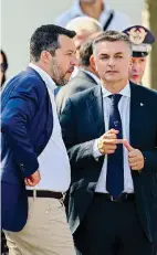  ?? FOTO ANSA ?? Matteo Salvini ed Edoardo Rixi