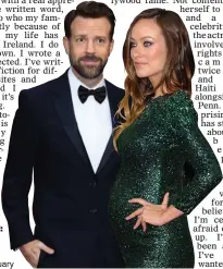  ??  ?? red carpet: Olivia Wilde, pregnant with Otis, and Jason Sudeikis in January