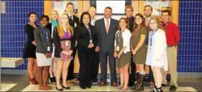  ?? SUBMITTED PHOTO ?? Technical College High School (TCHS) Brandywine students welcomed Pennsylvan­ia Secretary of Education Pedro Rivera to their school, a stop on the “Schools That Teach” tour. Rivera spoke about the job market, growing industries and tips for college...