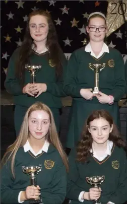  ??  ?? The Personal Growth Award. Back: Rebecca Breen, Megan O’Leary, Kerry Hickey, Aine O’Leary, Amy Mulligan and Ella Peare