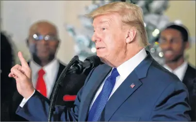  ?? AP PHOTO ?? U.S. President Donald Trump speaks about tax reform in the Grand Foyer of the White House Wednesday.